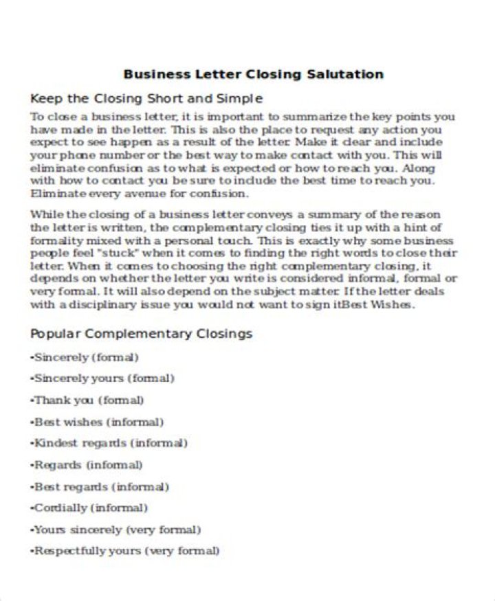 What is complimentary close and salutation in business letter?