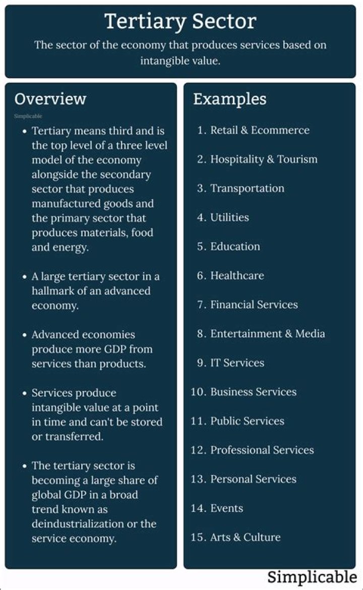 What is example of tertiary industry?