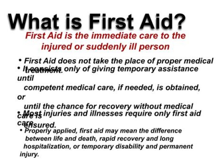 What is First Aid example?