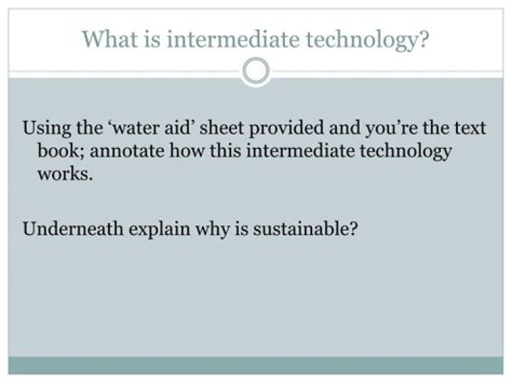 What is intermediate technology?