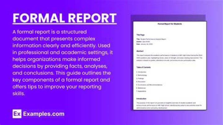 What is meant by formal report?