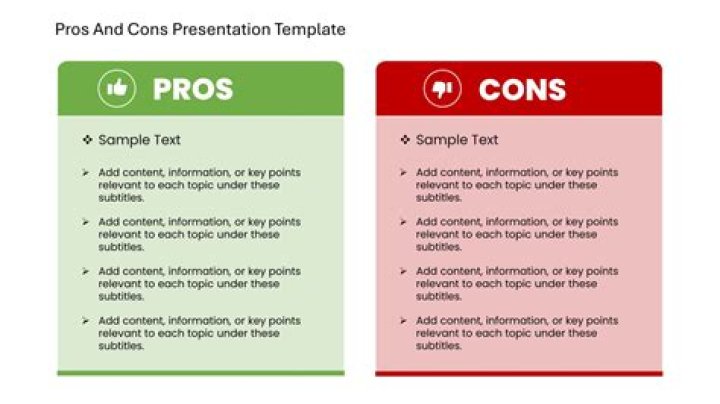 What is pros and cons example?