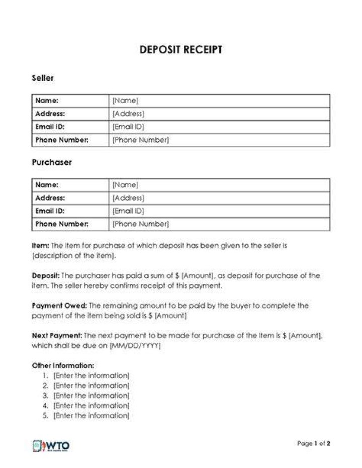 What is safe deposit receipt?