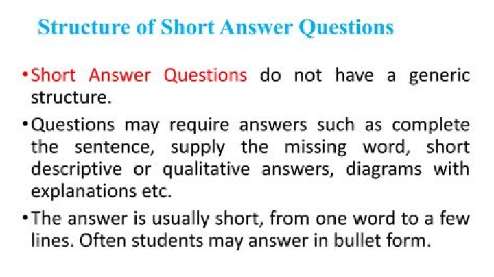 What is short answer format?