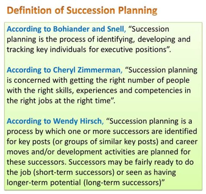 What is succession planning in simple words?