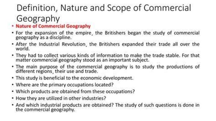 What is the importance of commercial geography?