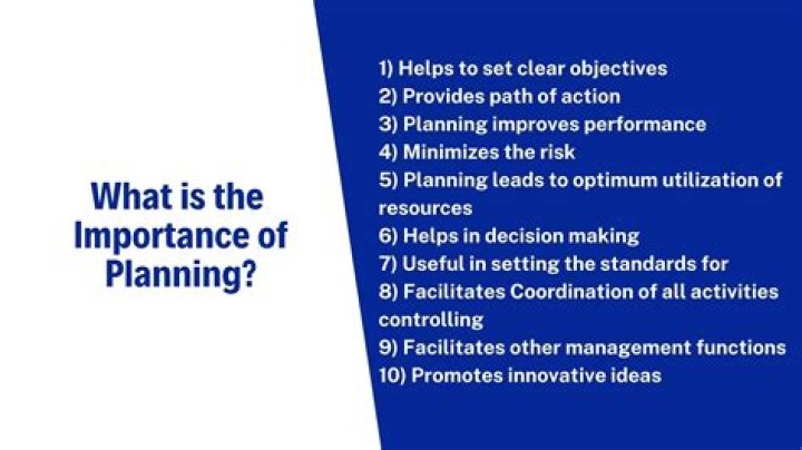 What is the importance of planning?