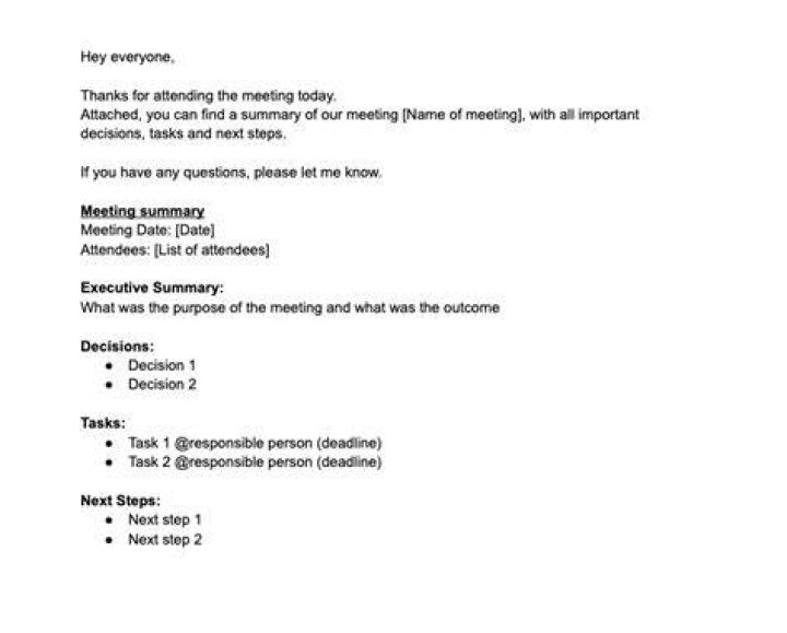 What is the summary of a meeting called?