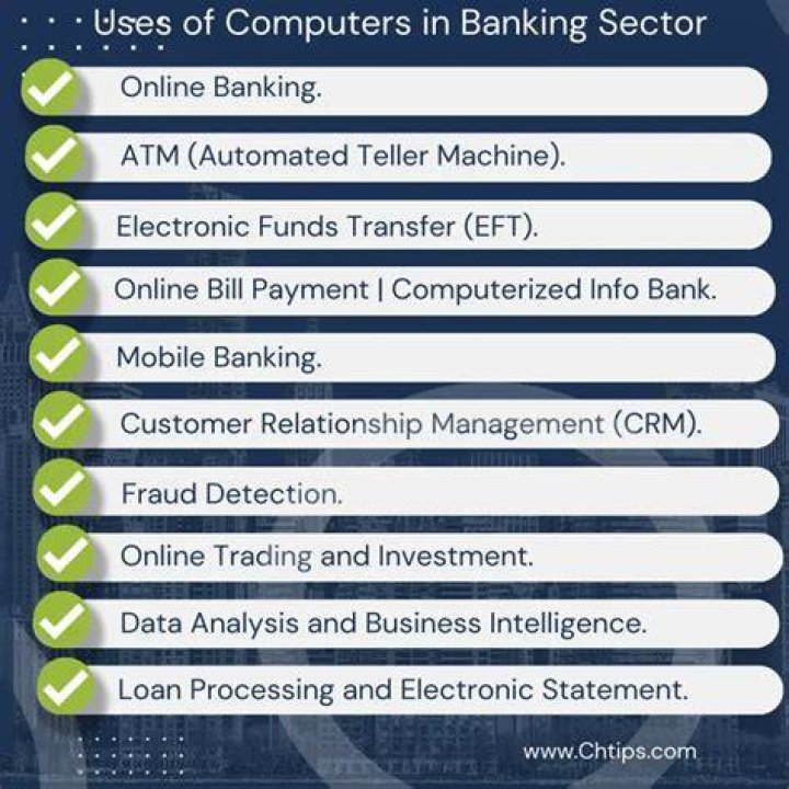 What is the use of computer in banking and finance?