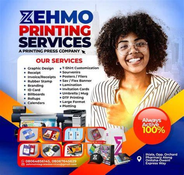 What services does a printing company provide?