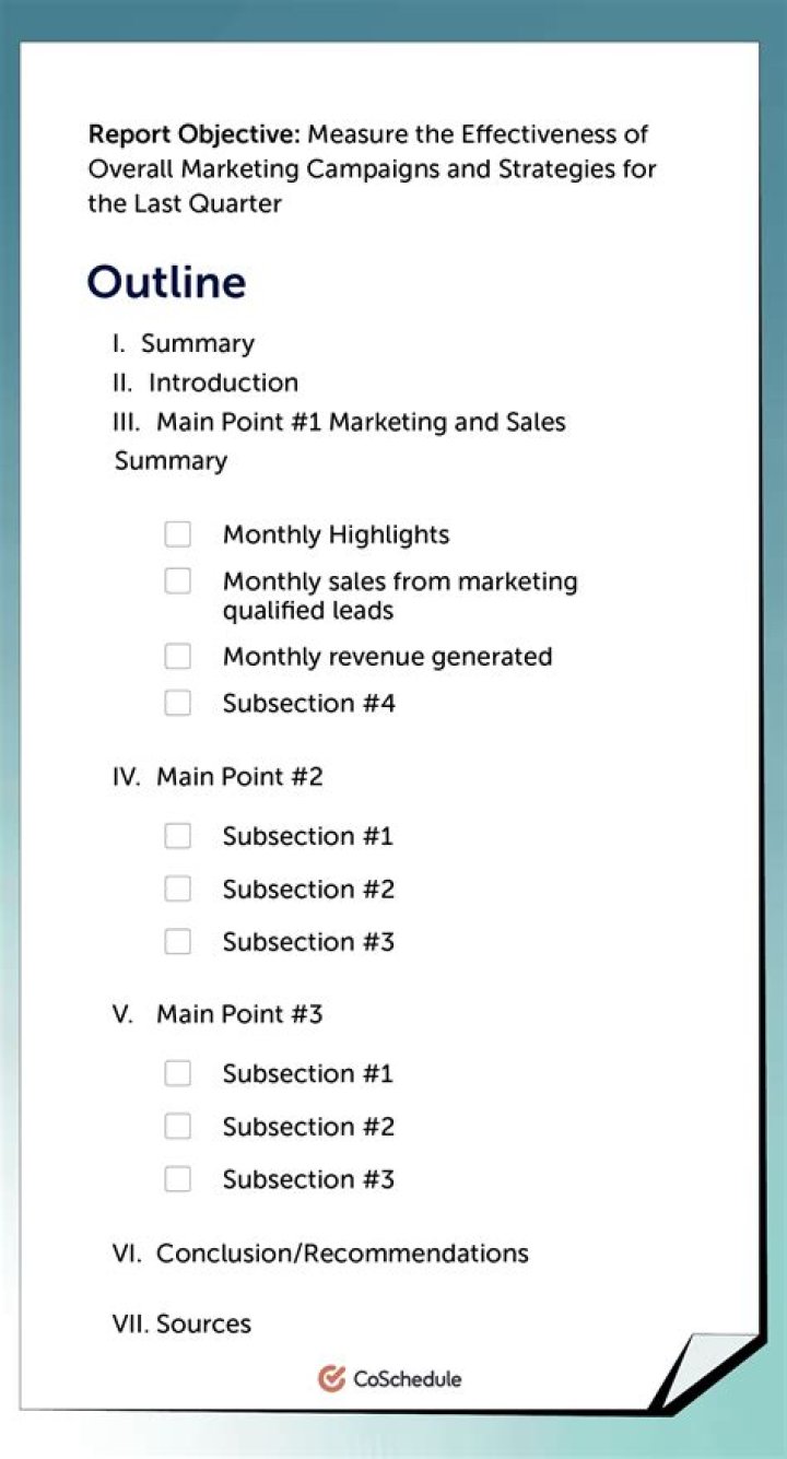 What should a report contain?