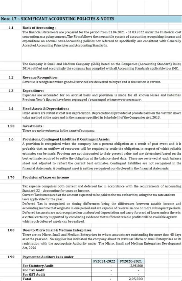What significant accounting policies are discussed in the first note?