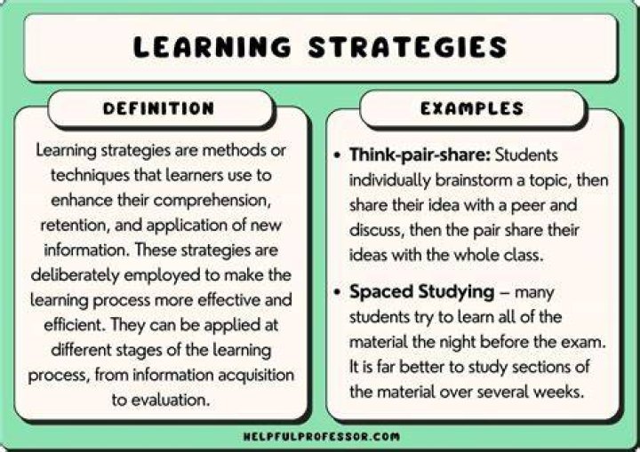 What strategies would you use to help with learning?