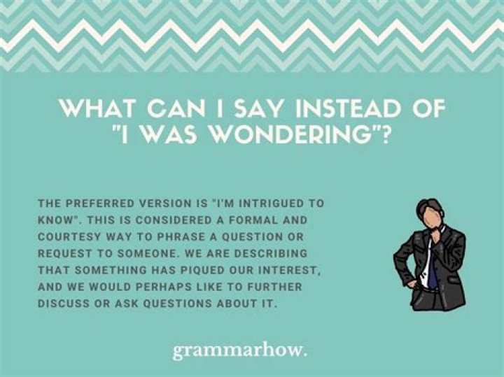 What to say instead of I was just wondering?