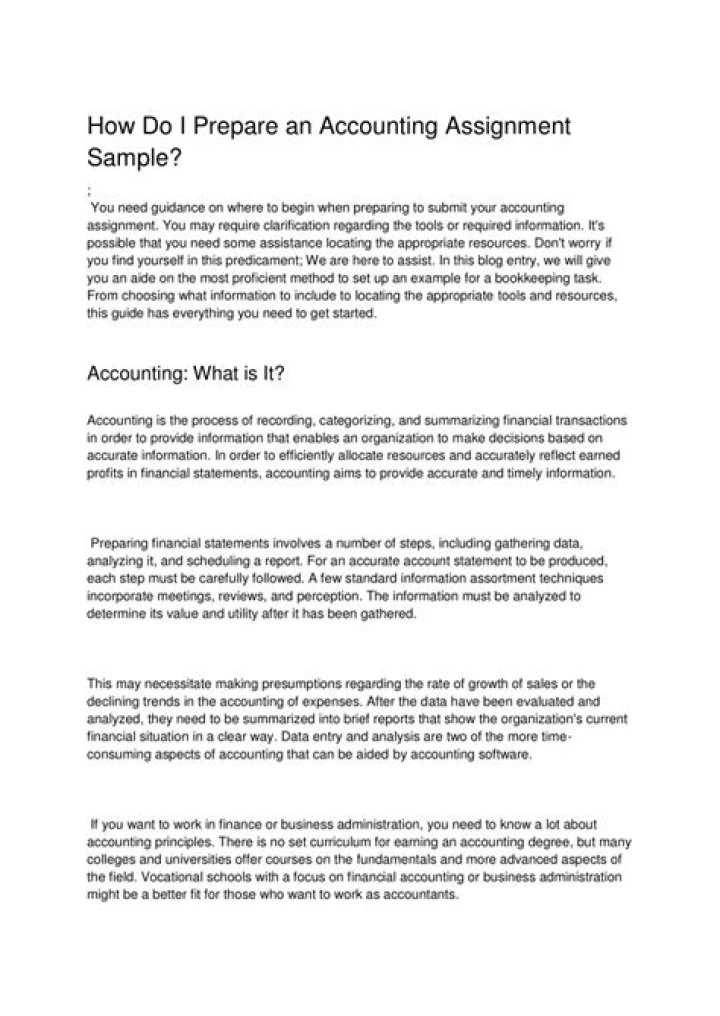 Where can I find an accounting assignment sample?