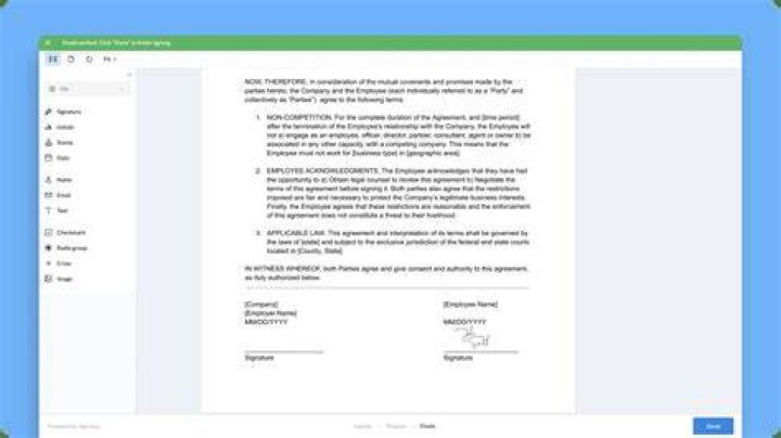 Where does a signature go on a business letter?