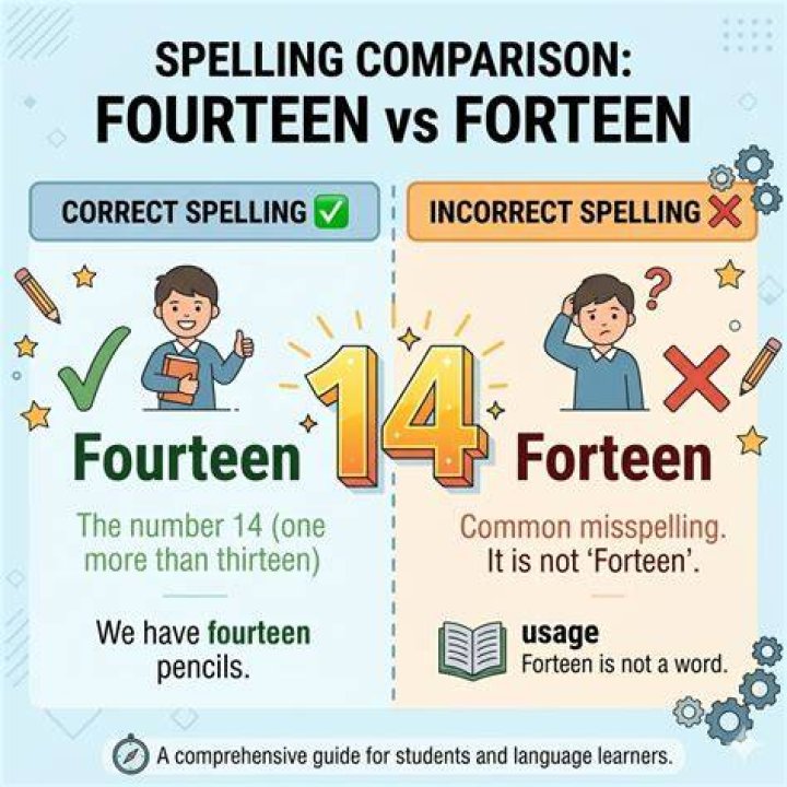 Which is correct spelling forteen or fourteen?