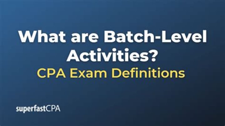 Which of the following are examples of batch-level activities?