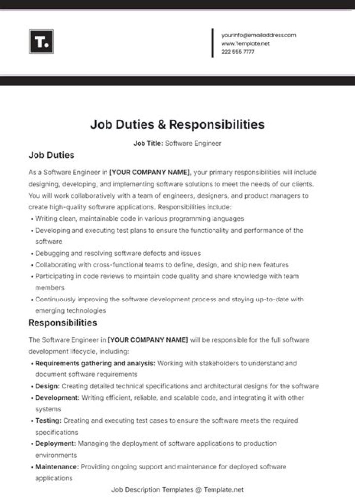 Which of the following term describes the duties and responsibilities of particular job position?