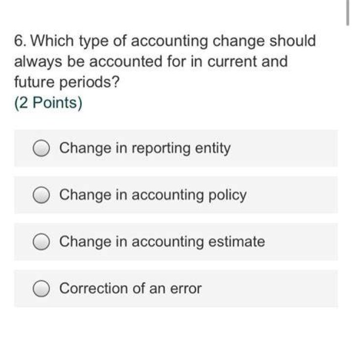 Which type of accounting change should always be accounted?