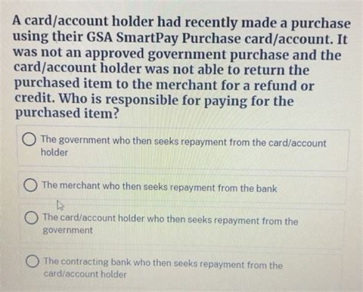 Who is responsible for paying for the purchased item?