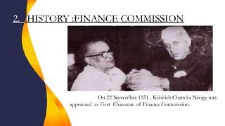 Who is the first chairman of Finance Commission?
