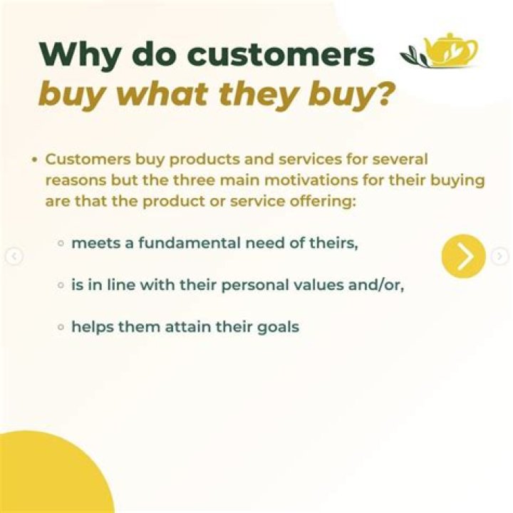Why does a customer buy something?