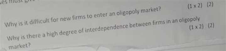 Why is it difficult for new firms to enter an oligopoly market?