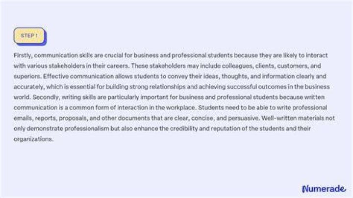 Why is it important for business and professional students to develop good communication skills?