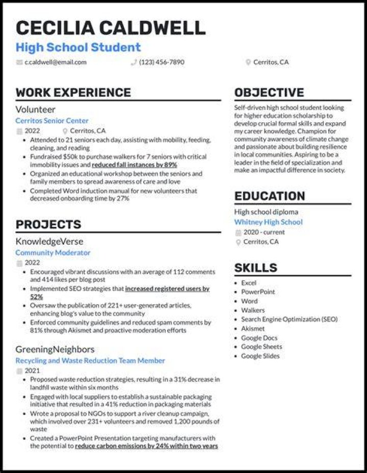Why is resume important for high school students?