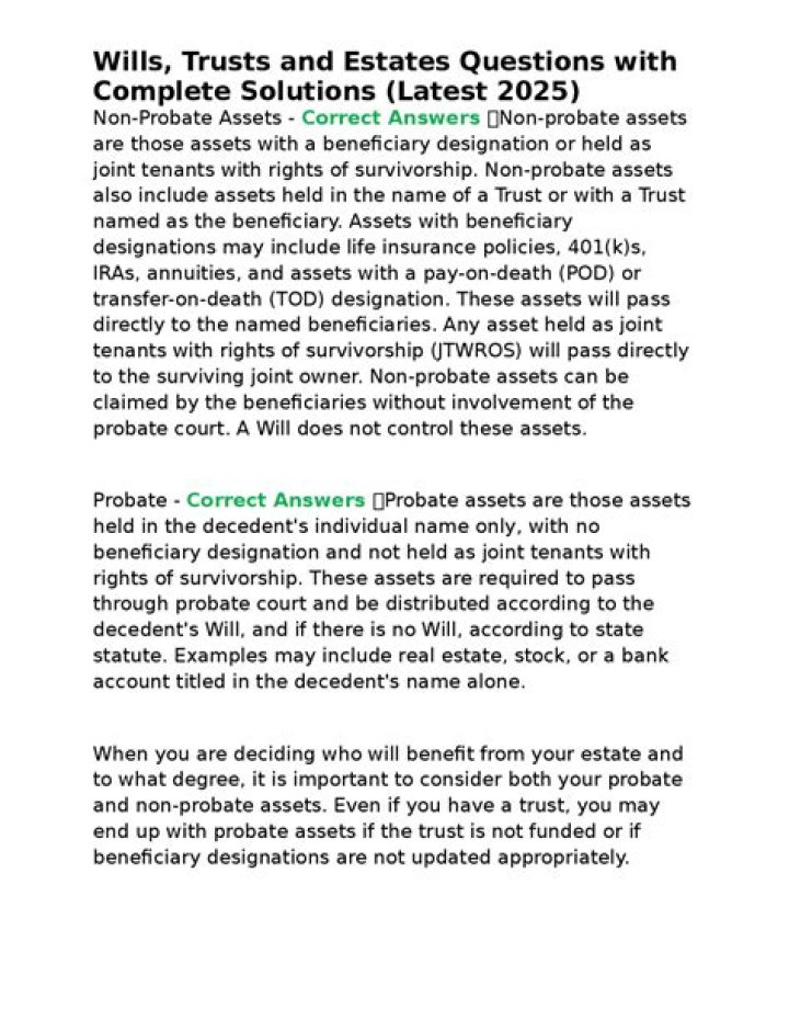 Will and estates questions?